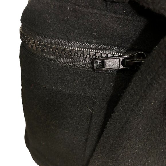 NWOT Last Kiss Black Pea Coat Women's Faux-fur Collar Belted Button Up Size X-LG - Picture 11 of 16